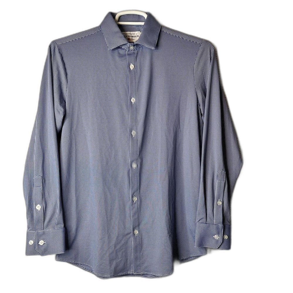 Mizzen + Main Trim Fit Button Up Dress Shirt Size S